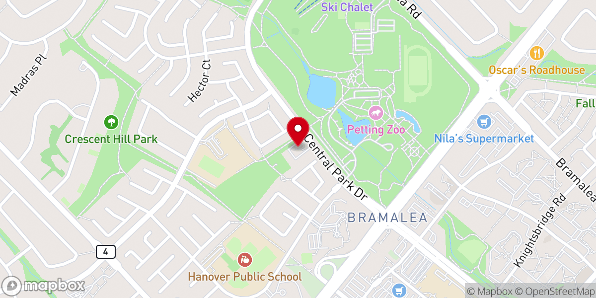 Map showing location of Central Park Baptist Church