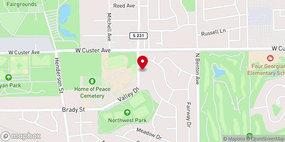 Map showing location of Helena Nazarene Church