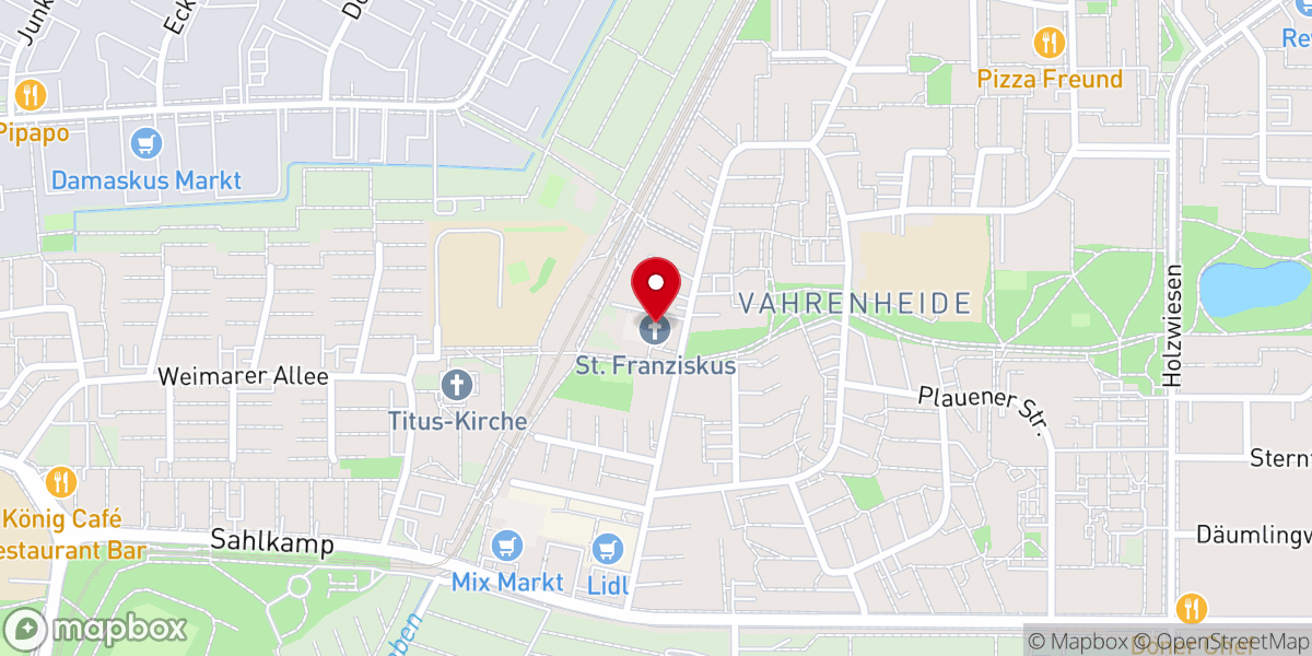 Map showing location of Kath. Kirche St. Franziskus
