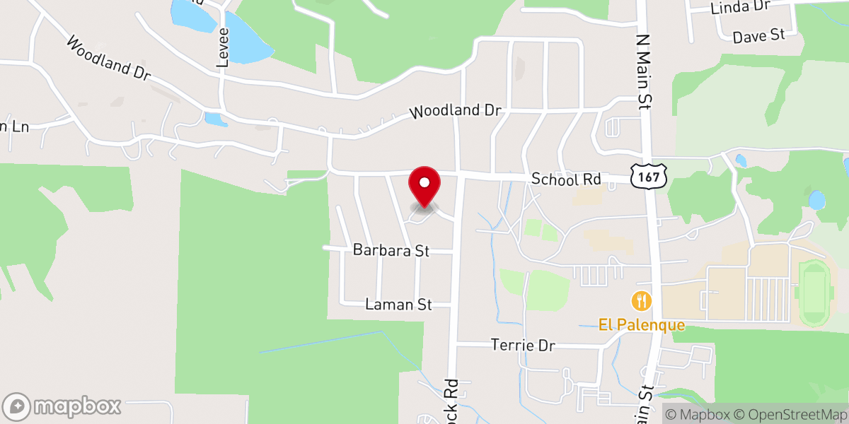 Map showing location of Hillcrest Missionary Baptist Church