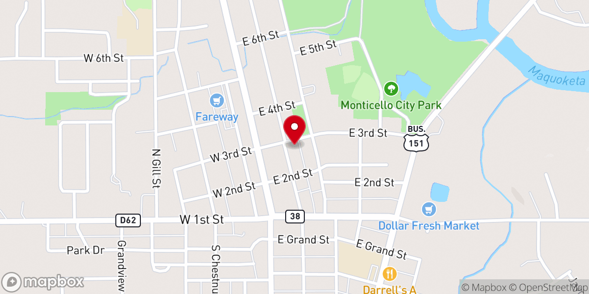 Map showing location of Sacred Heart Parochial Schools