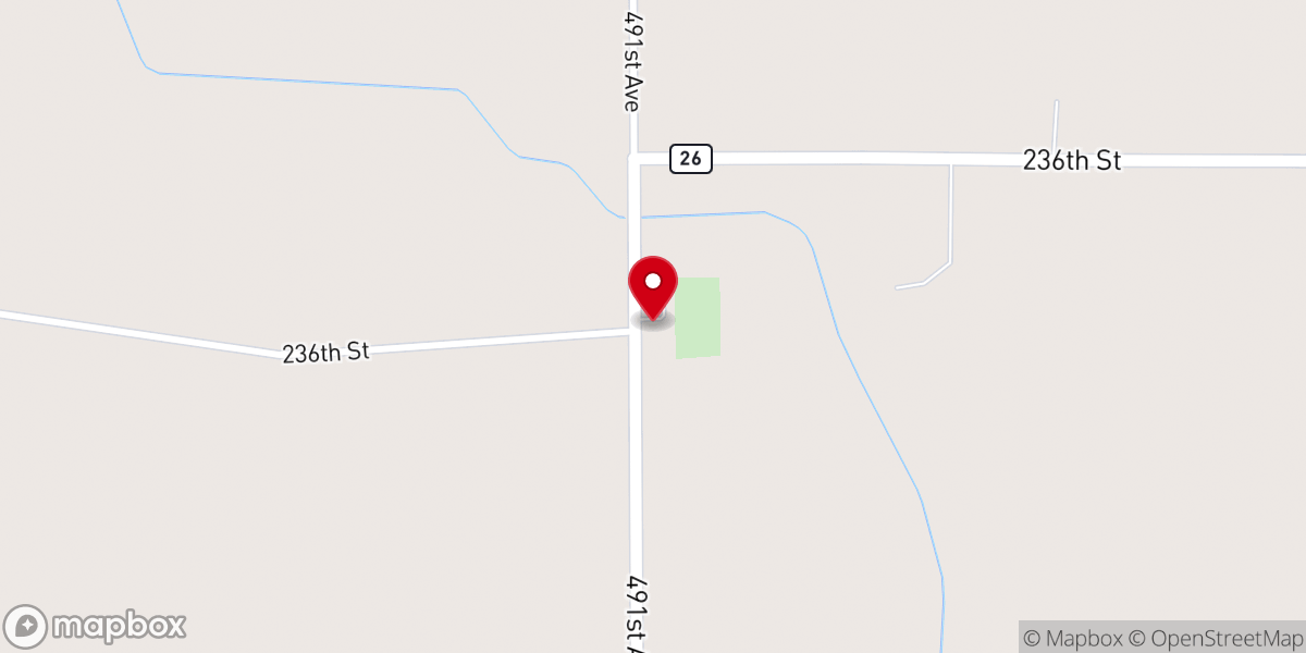 Map showing location of St John's Lutheran Church