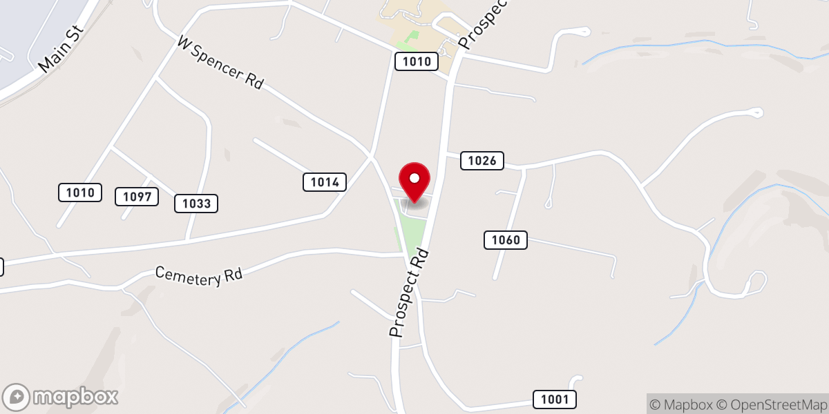 Map showing location of New Prospect Baptist Church