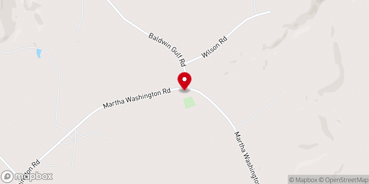 Map showing location of Martha Washington Baptist Church