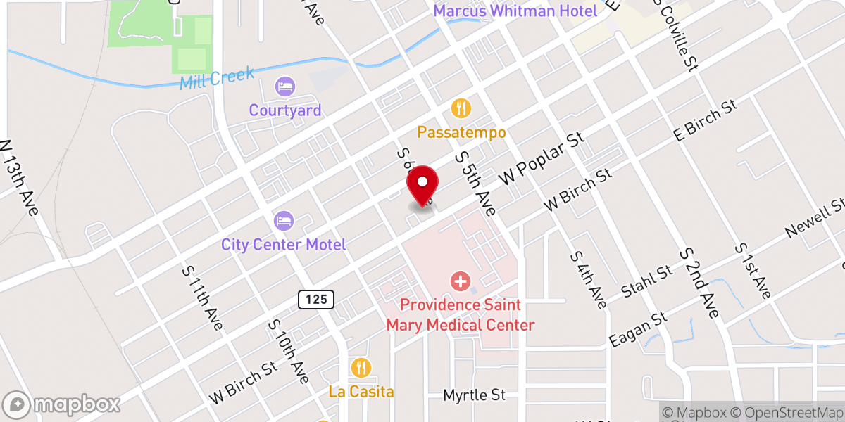 Map showing location of Catholic Charities Walla Walla