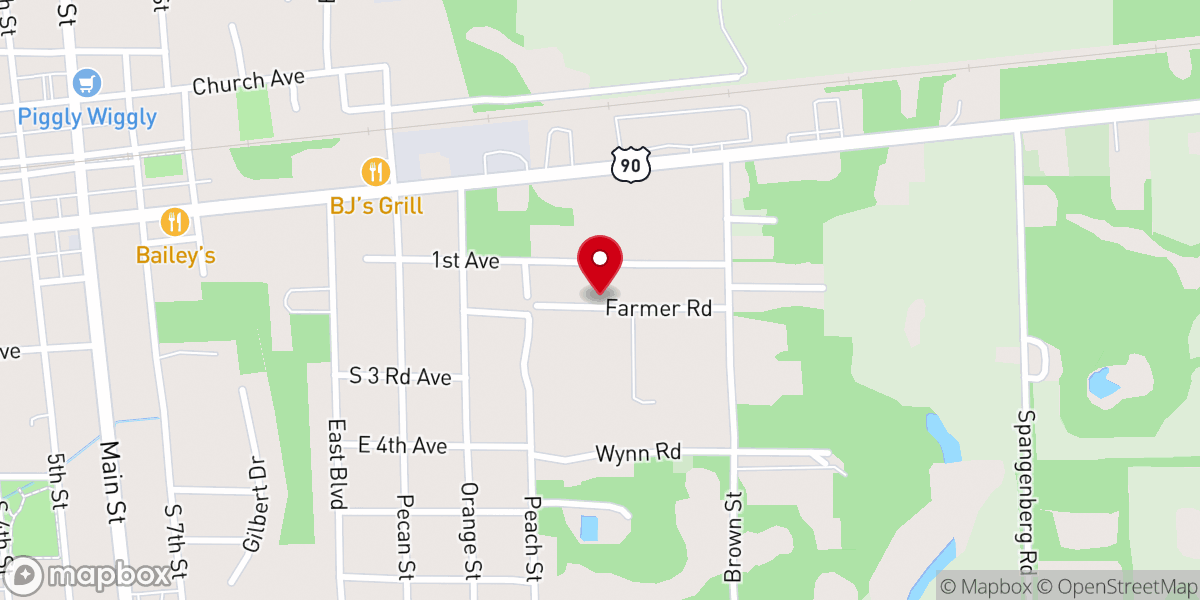 Map showing location of Farmer Luther