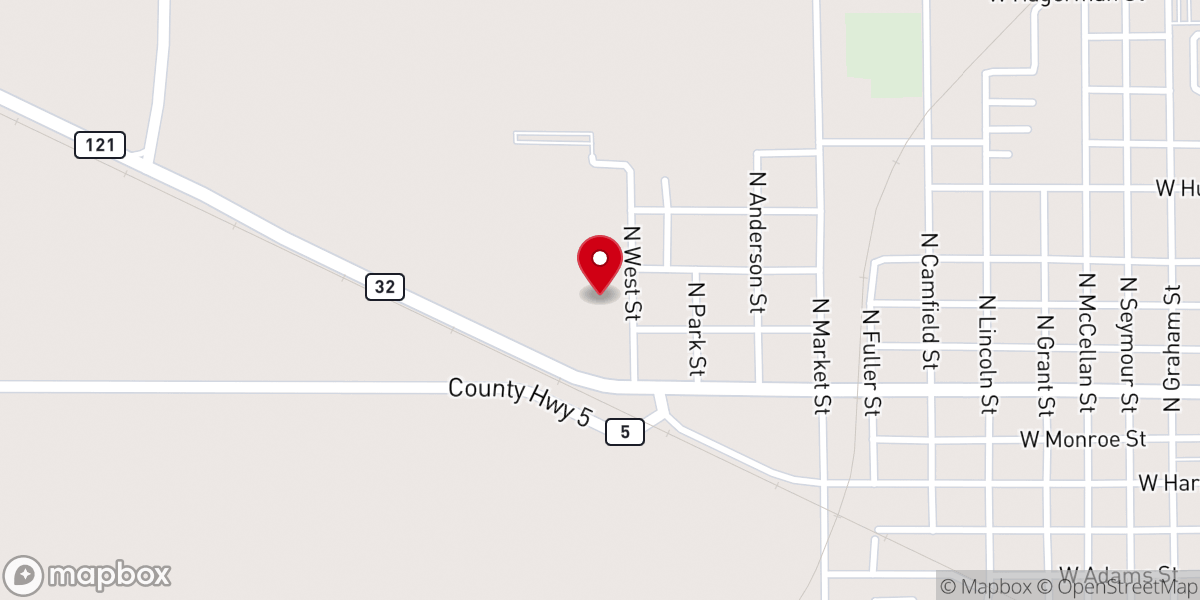 Map showing location of Sullivan Church of God