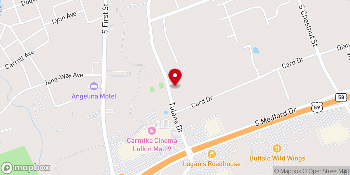Map showing location of Southside Baptist Church