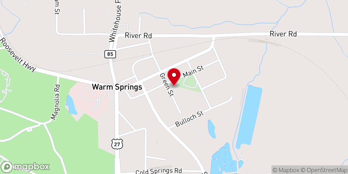 Map showing location of Warm Springs United Methodist Church
