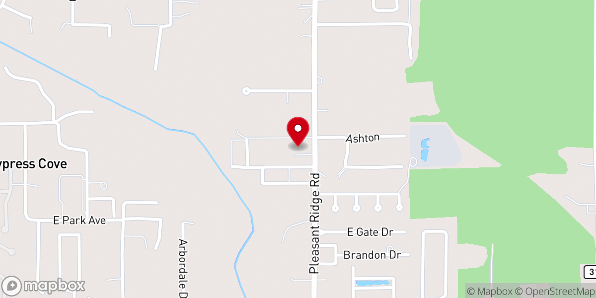 Map showing location of The Ridge Church