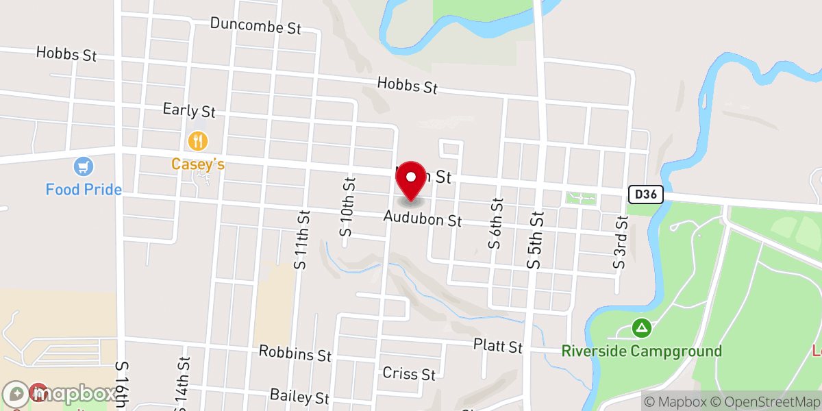 Map showing location of Unity Church