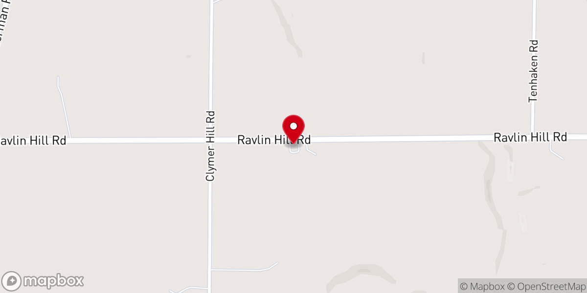 Map showing location of Clymer Hill Reformed Church