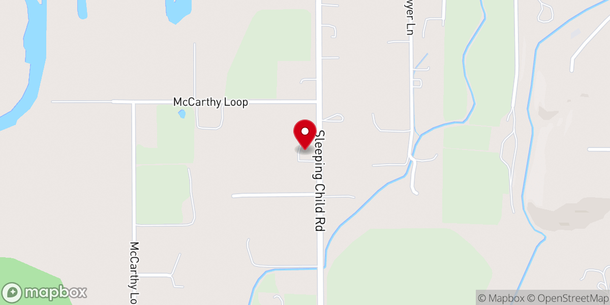 Map showing location of New Hope Baptist Church