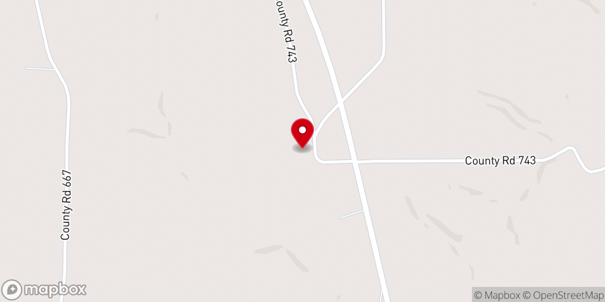 Map showing location of Chestnut Grove Baptist Church