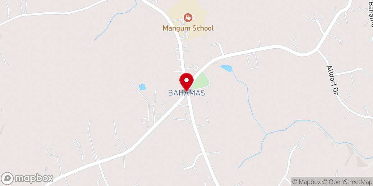 Map showing location of Bahama