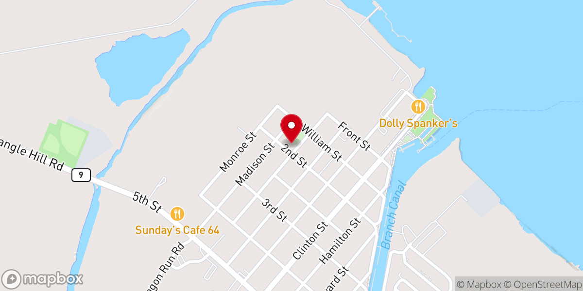 Map showing location of Delaware City Presbyterian Church