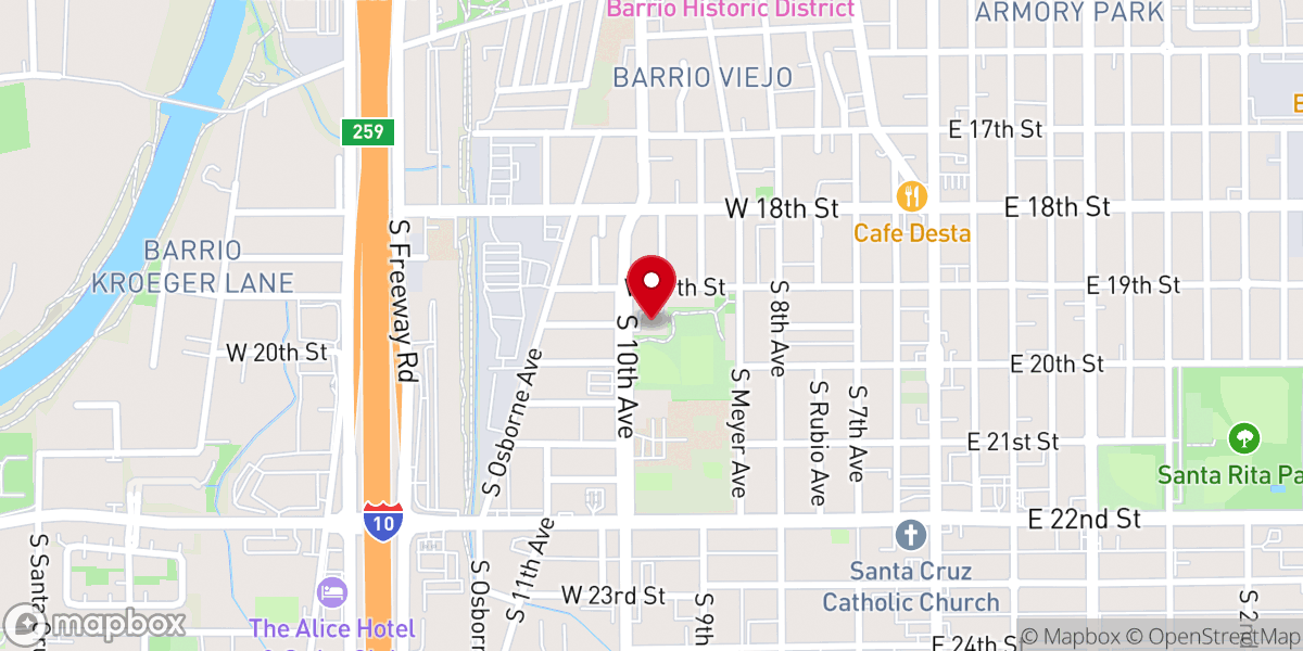 Map showing location of Central City Assembly of God Church