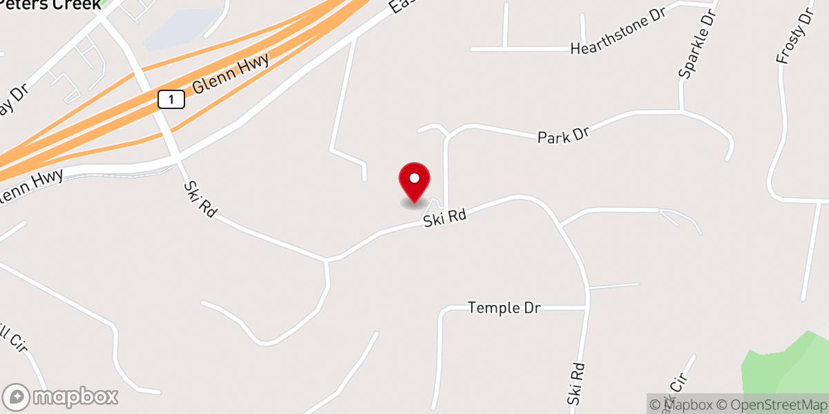 Map showing location of Chugiak Baptist Church