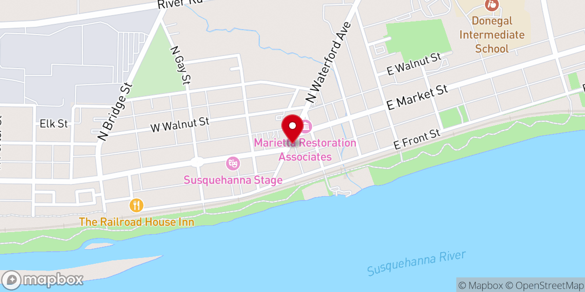 Map showing location of Zion's United Church of Christ