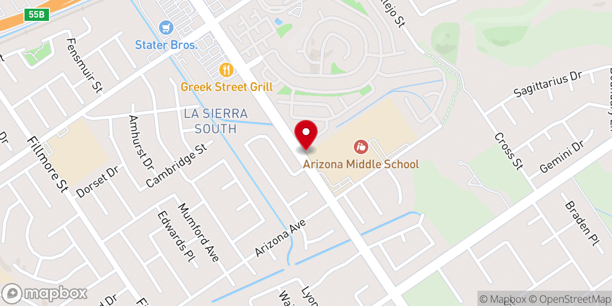 Map showing location of New Beginnings Community Church Riverside