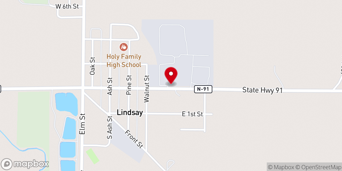Map showing location of Lindsay Corporation