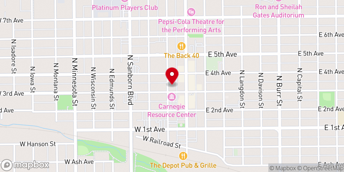 Map showing location of Downtown Mitchell First United Methodist Church