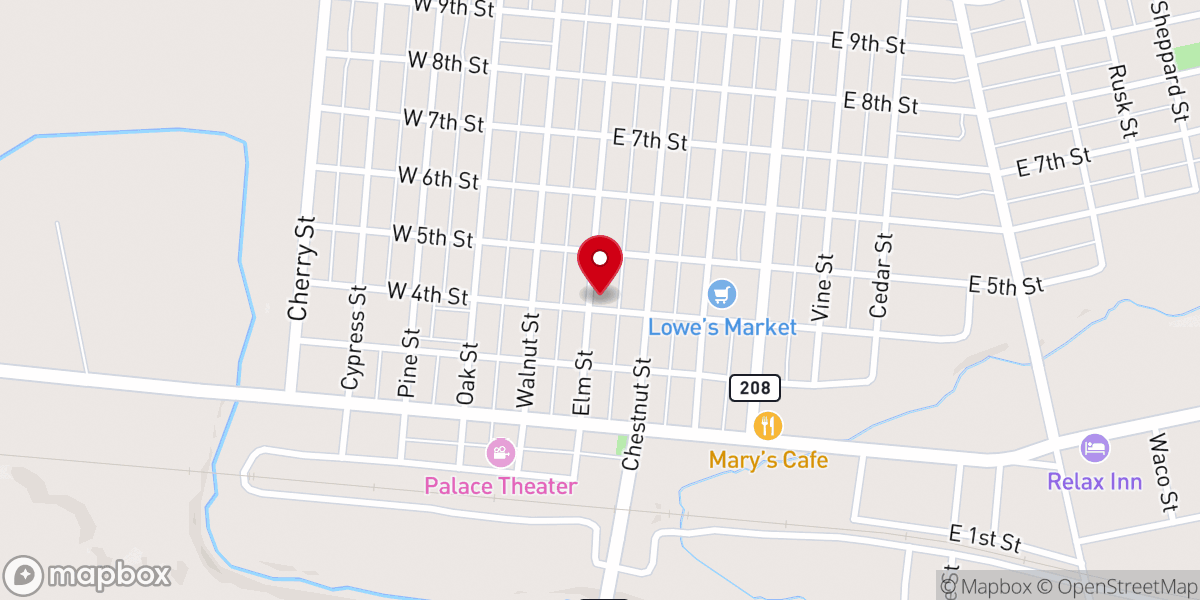Map showing location of First Christian Church