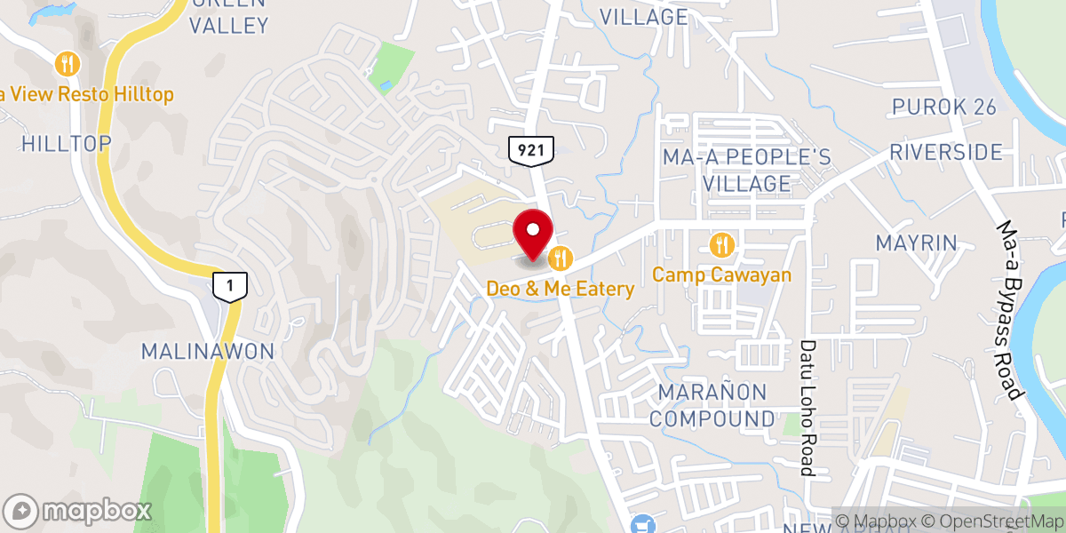 Map showing location of Davao Philippines Temple