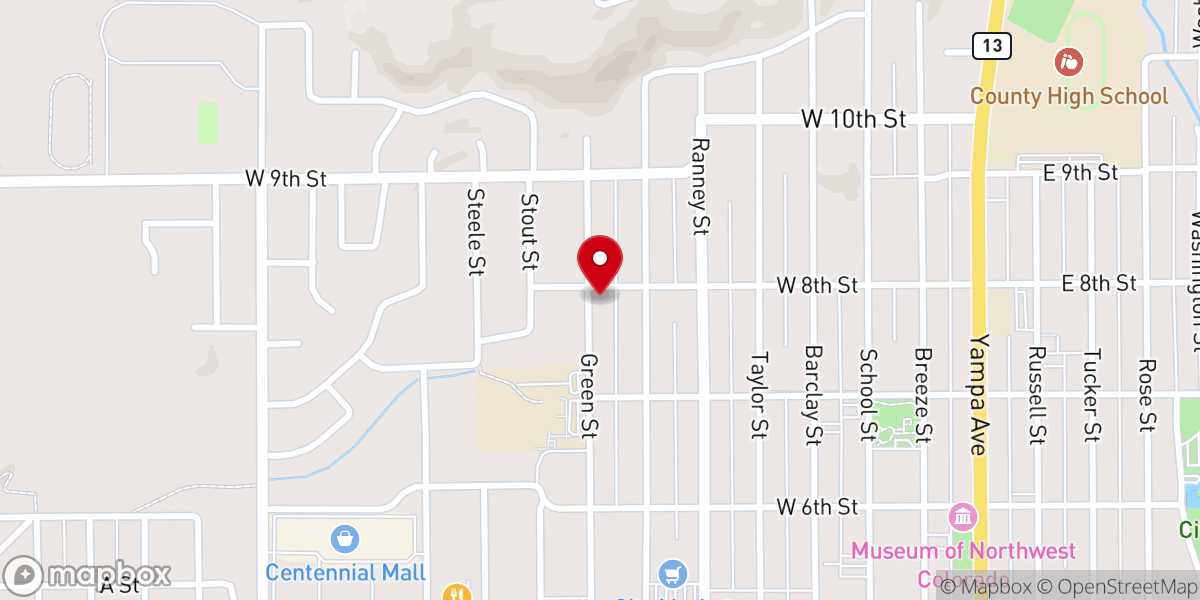 Map showing location of Church of Christ