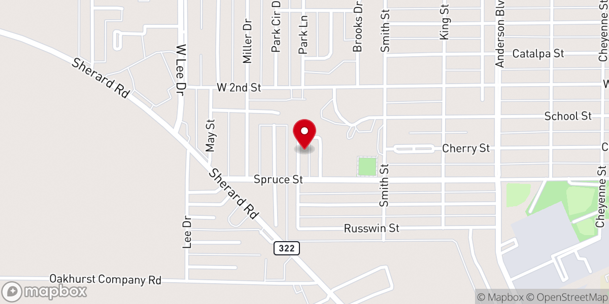 Map showing location of sanders temple