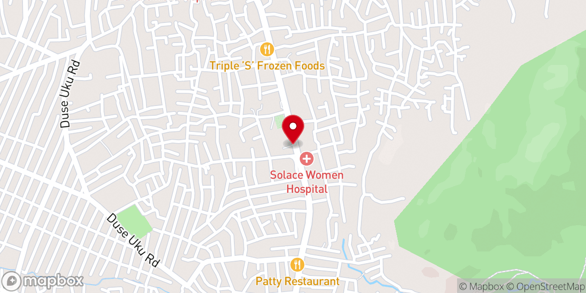 Map showing location of Agboola Baptist Church