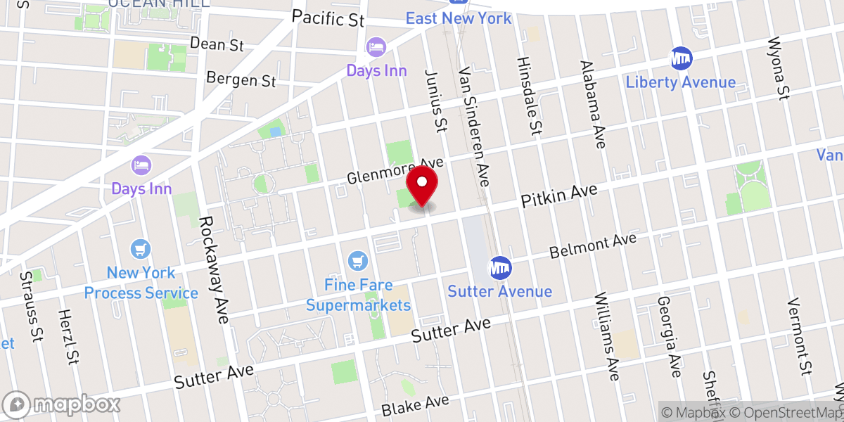 Map showing location of First Pentecostal Church