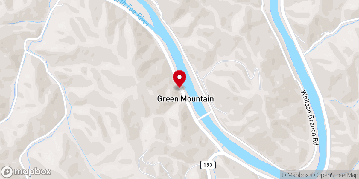 Map showing location of Green Mountain Presbyterian Church