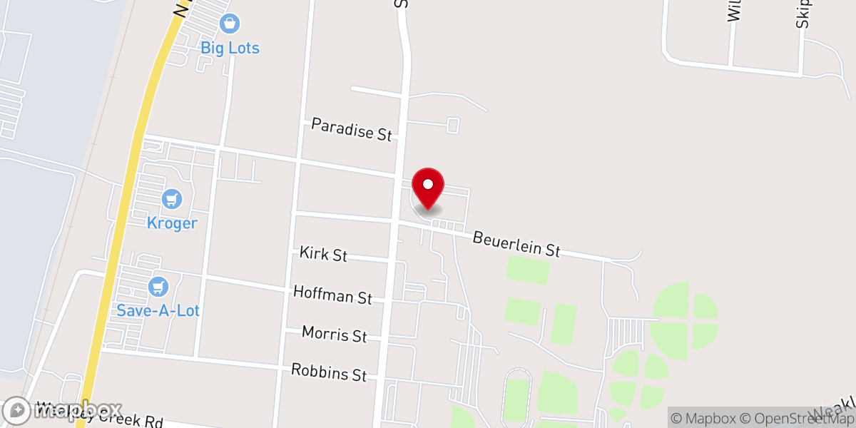 Map showing location of First Baptist Church