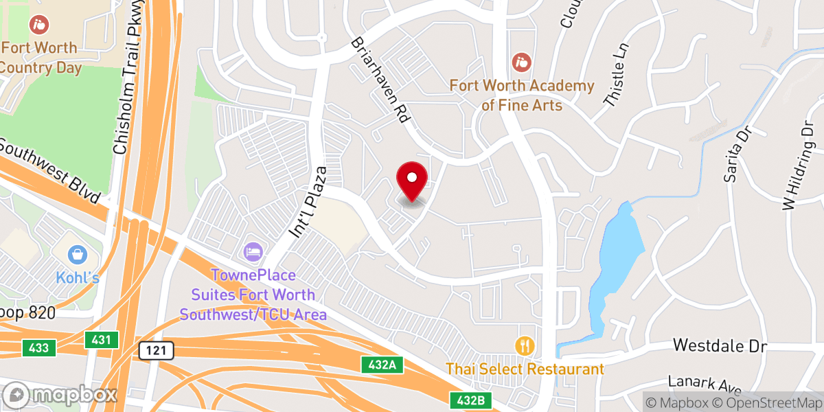 Map showing location of Church In Fort Worth