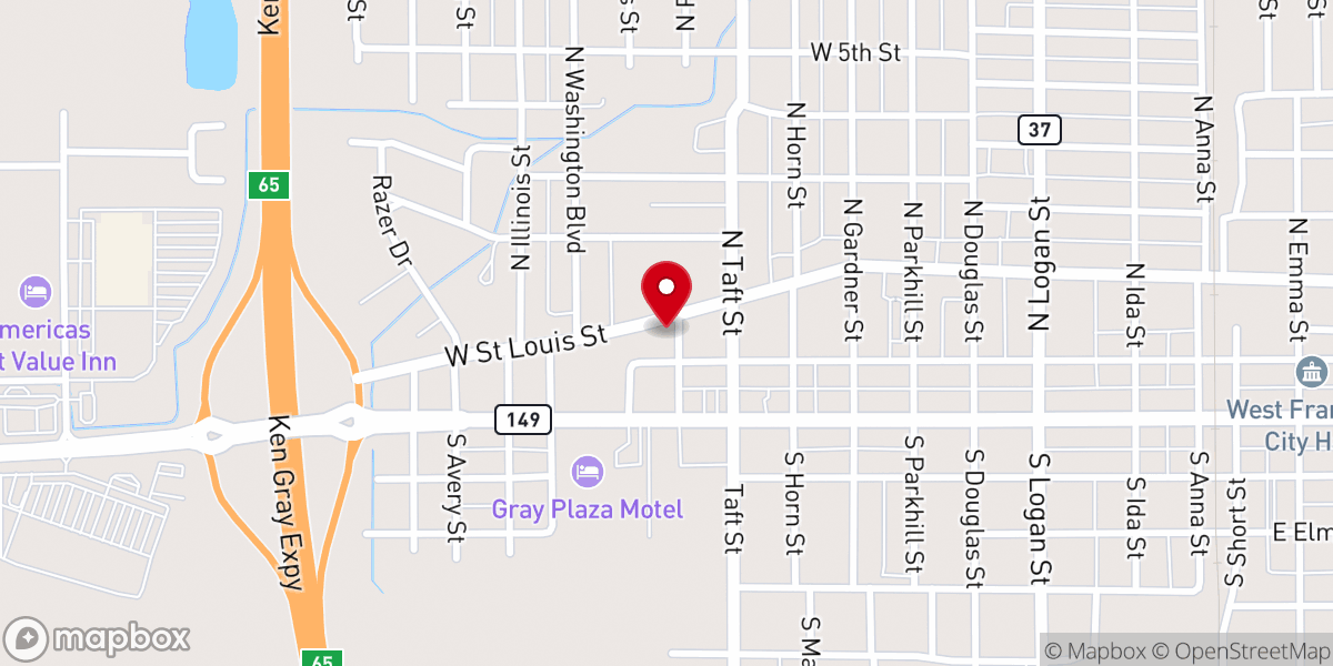 Map showing location of Church of Christ