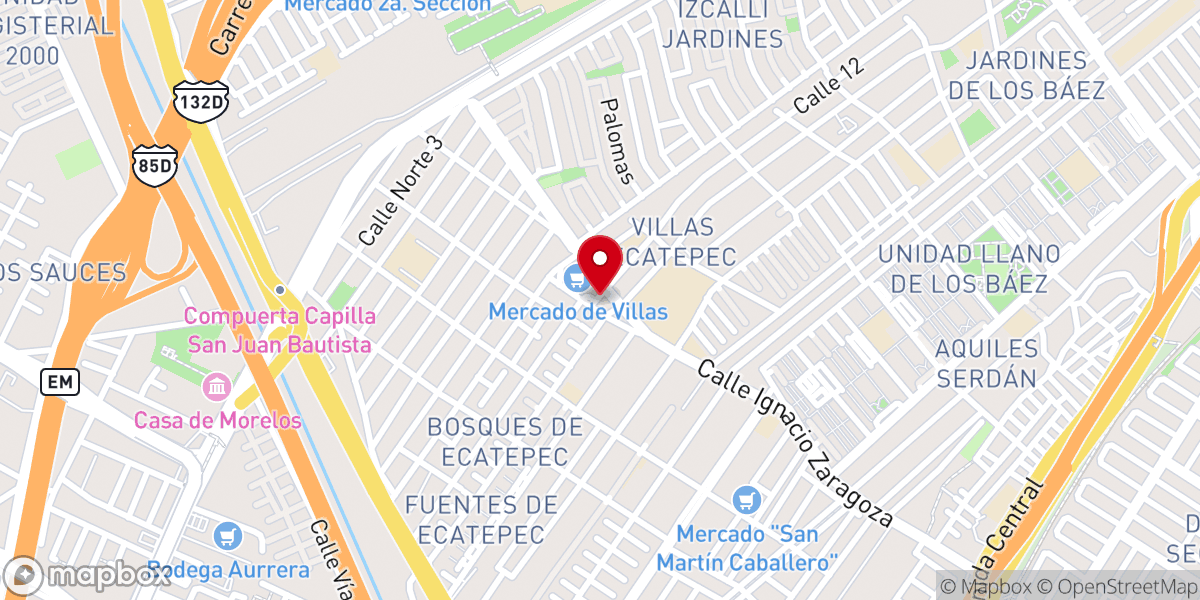 Map showing location of Iglesia Cristiana Interdenominacional