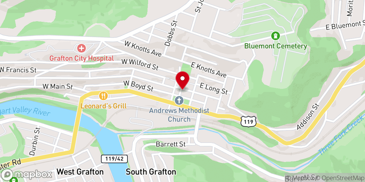 Map showing location of Church of the Covenant