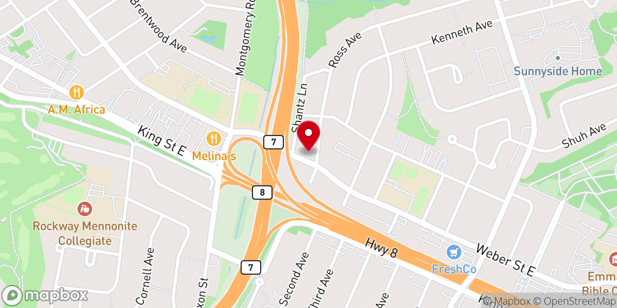 Map showing location of Spanish Baptist Church