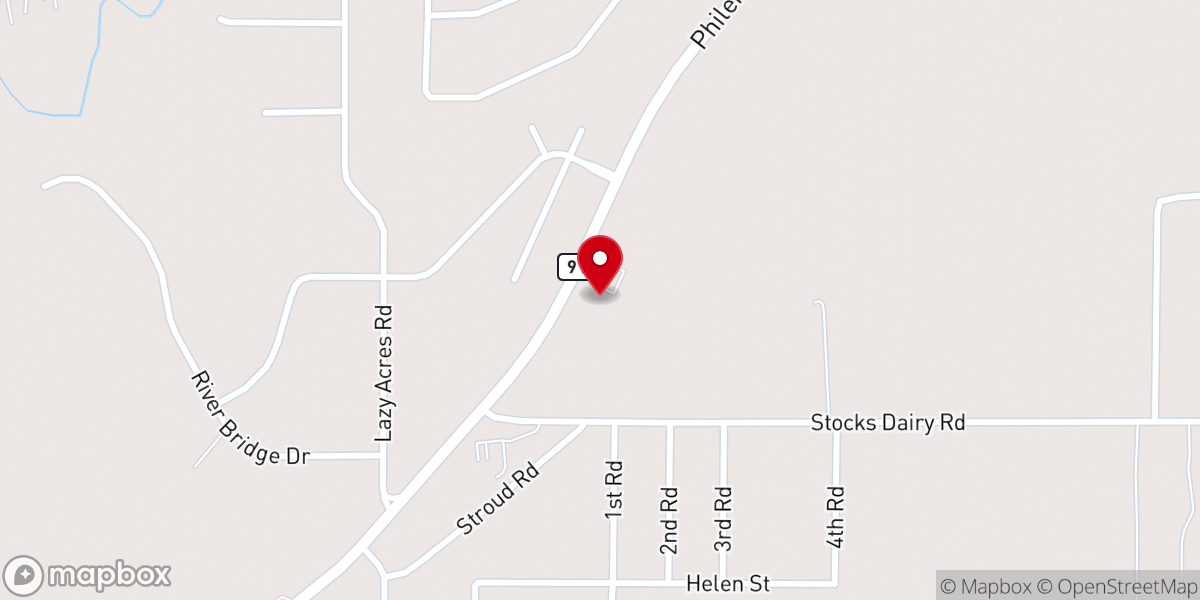 Map showing location of Victory Baptist Church