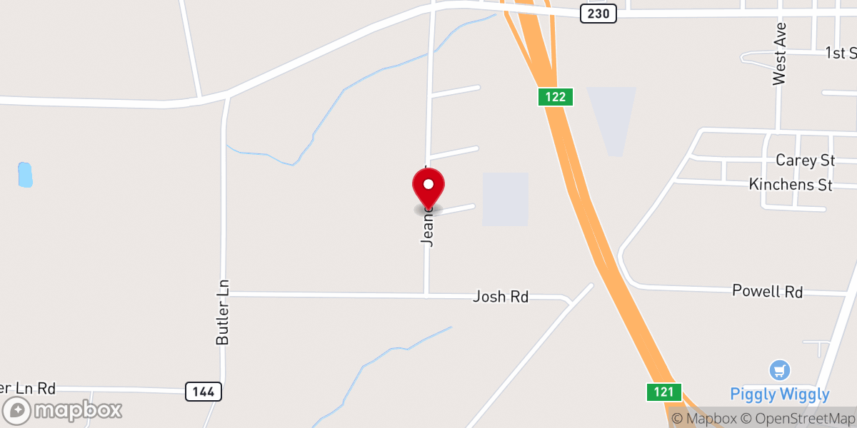 Map showing location of Living Water Baptist Church