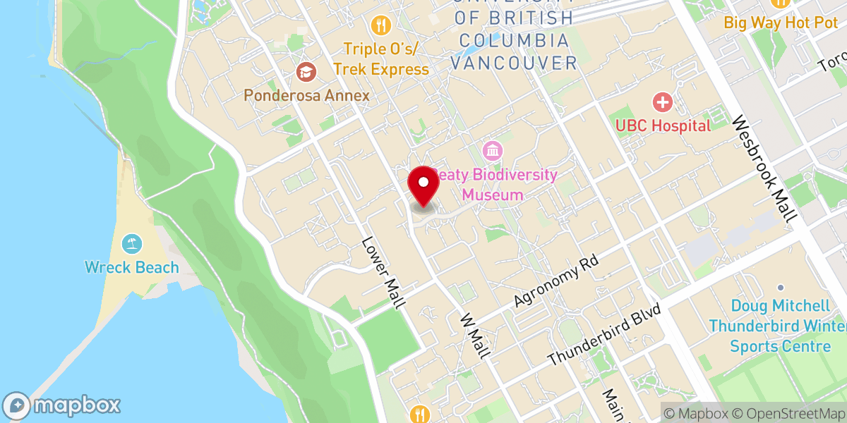 Map showing location of Tenth Church UBC Pt Grey
