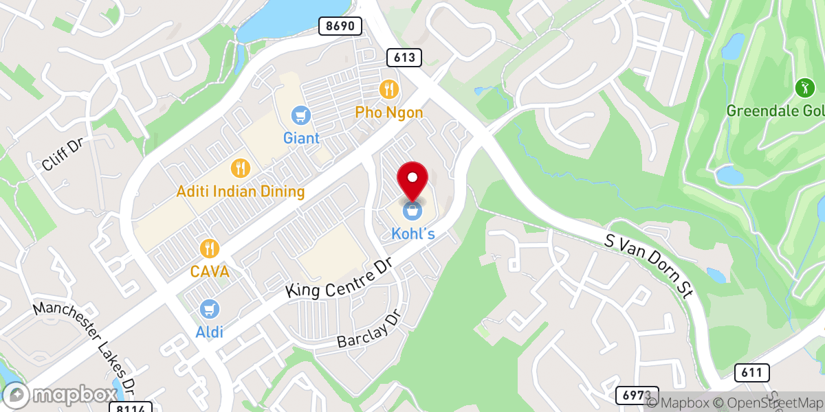 Map showing location of Kohl's