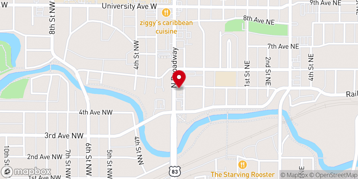 Map showing location of Congregational United Church