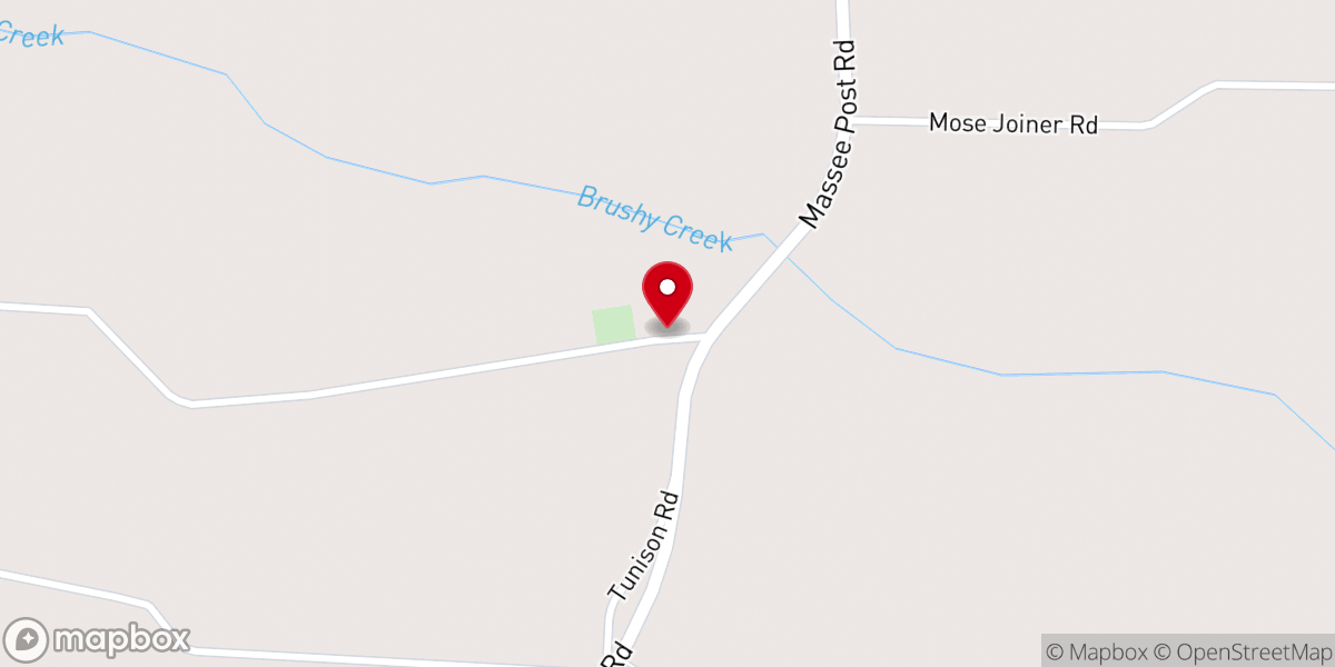 Map showing location of Beulah Holiness Baptist Church