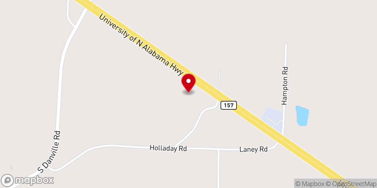 Map showing location of Danville Church