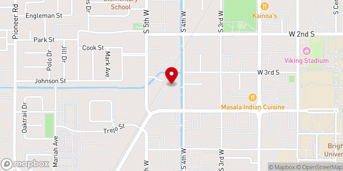 Map showing location of Campus Park Apartments