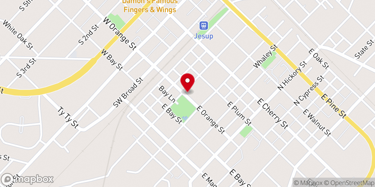 Map showing location of Jesup Presbyterian Church