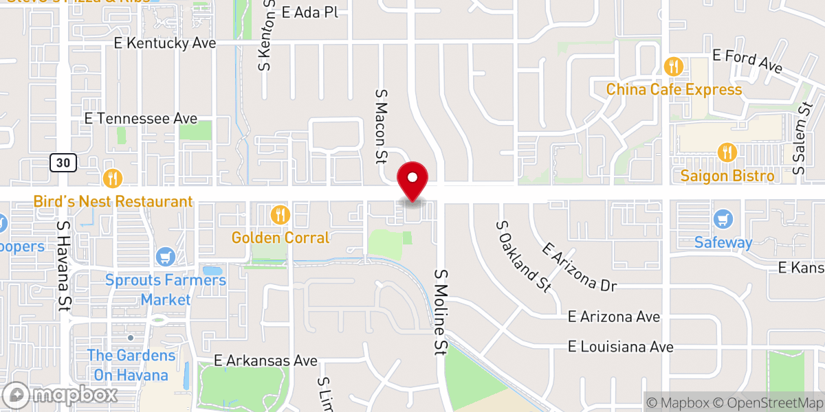 Map showing location of Aurora First Seventh-day Adventist Church