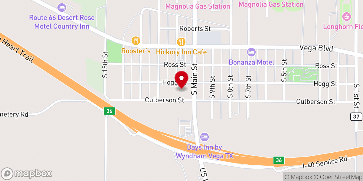 Map showing location of First Baptist Church